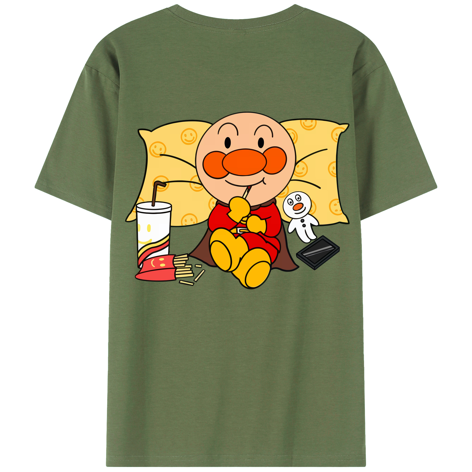 （画像用） アンパンマン Anpanman 綿100％ メンズ半袖Tシャツ（バックプリント） 通気性